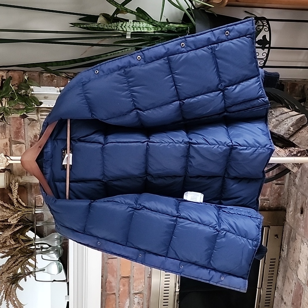 Vintage Eddie Bauer Goose Down Made in USA Quilted Puffer Jacket Blue Sz M TALL - Picture 12 of 17